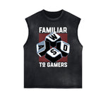 Distressed Bold Typography Sleeveless Tee
