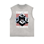 Frayed Edge Bold Typography Tank Top