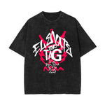 Stone-Washed Bold Typography Crewneck Tee