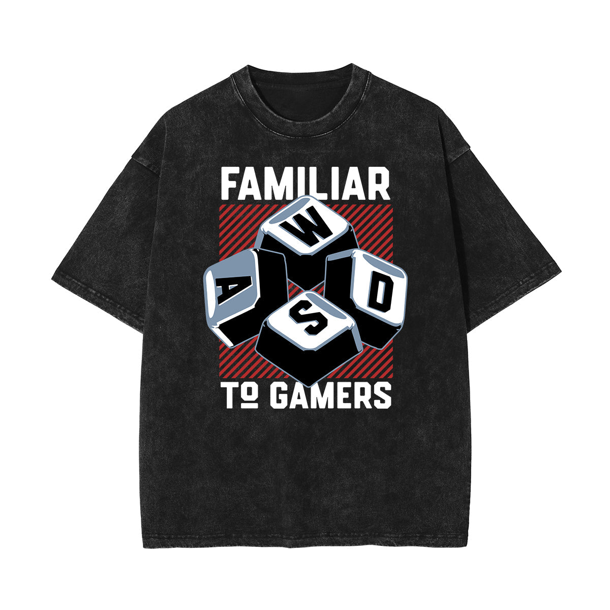 Stone-Washed Bold Typography Crewneck Tee