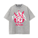 Washed Cotton Graphic Typography T-Shirt