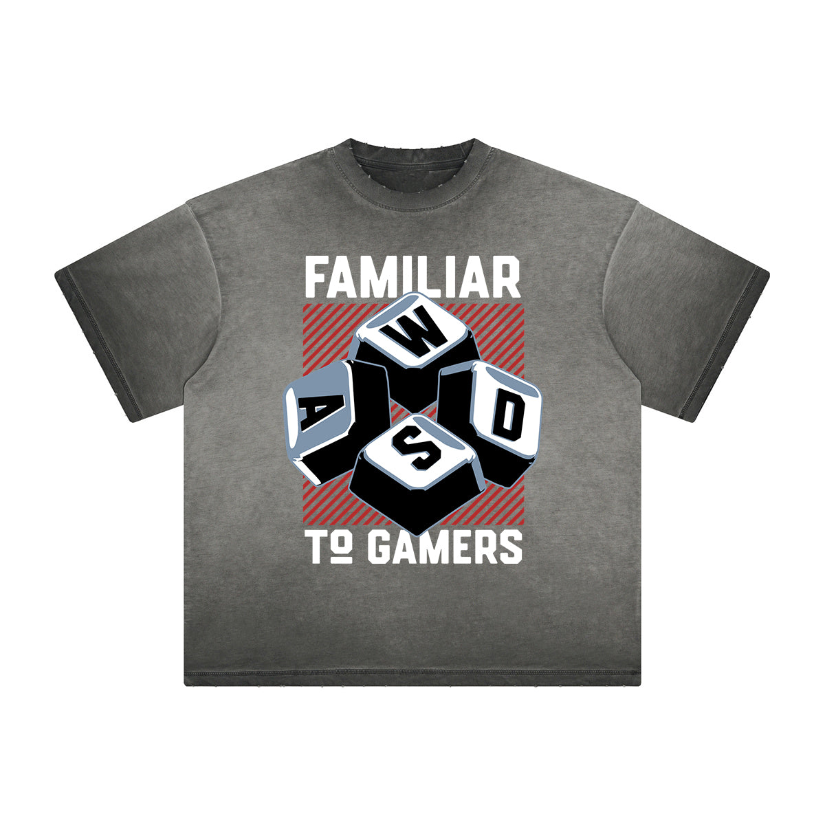 Vintage-Style Frayed Typography Tee