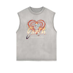 Frayed Edge Bold Typography Tank Top