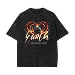 Stone-Washed Bold Typography Crewneck Tee