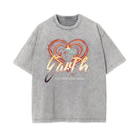Washed Cotton Graphic Typography T-Shirt