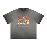 Vintage-Style Frayed Typography Tee