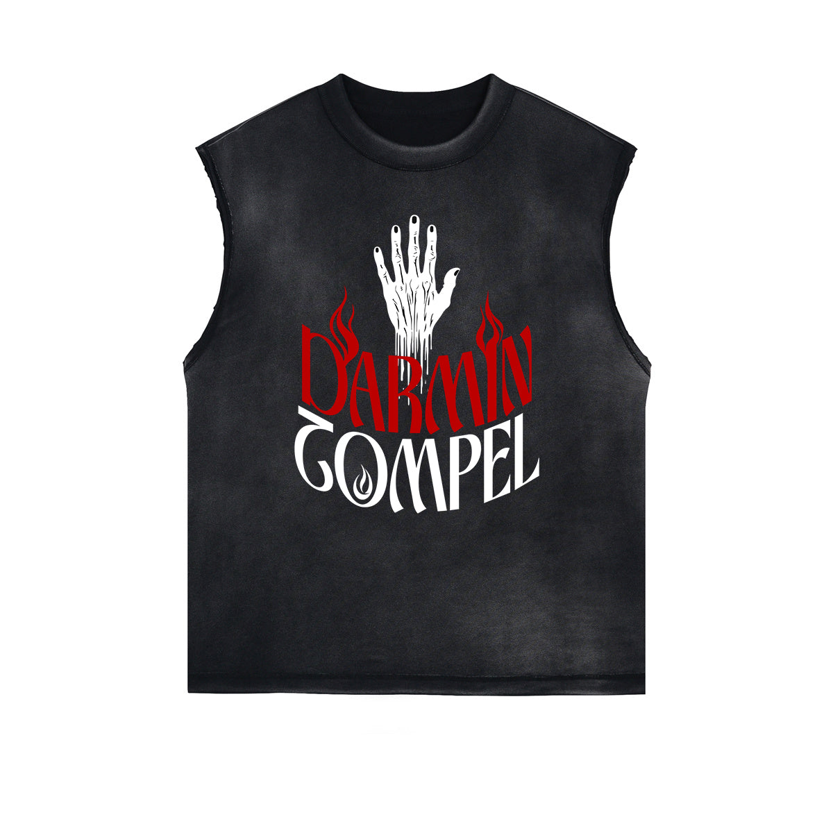 Distressed Bold Typography Sleeveless Tee