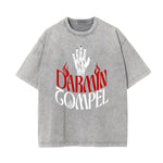Washed Cotton Graphic Typography T-Shirt