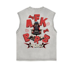 Frayed Edge Bold Typography Tank Top