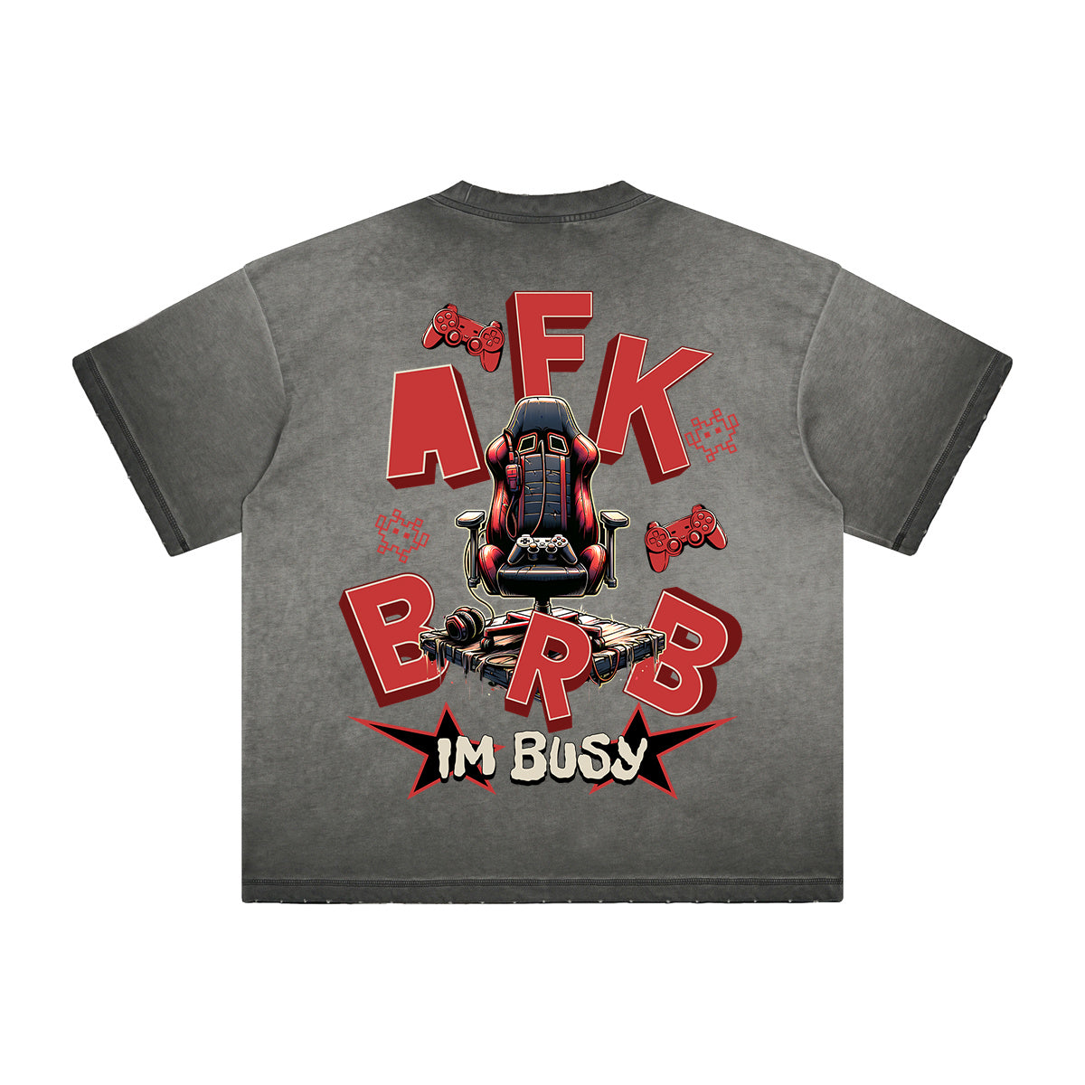 Vintage-Style Frayed Typography Tee