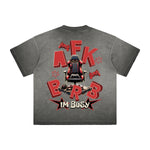 Vintage-Style Frayed Typography Tee