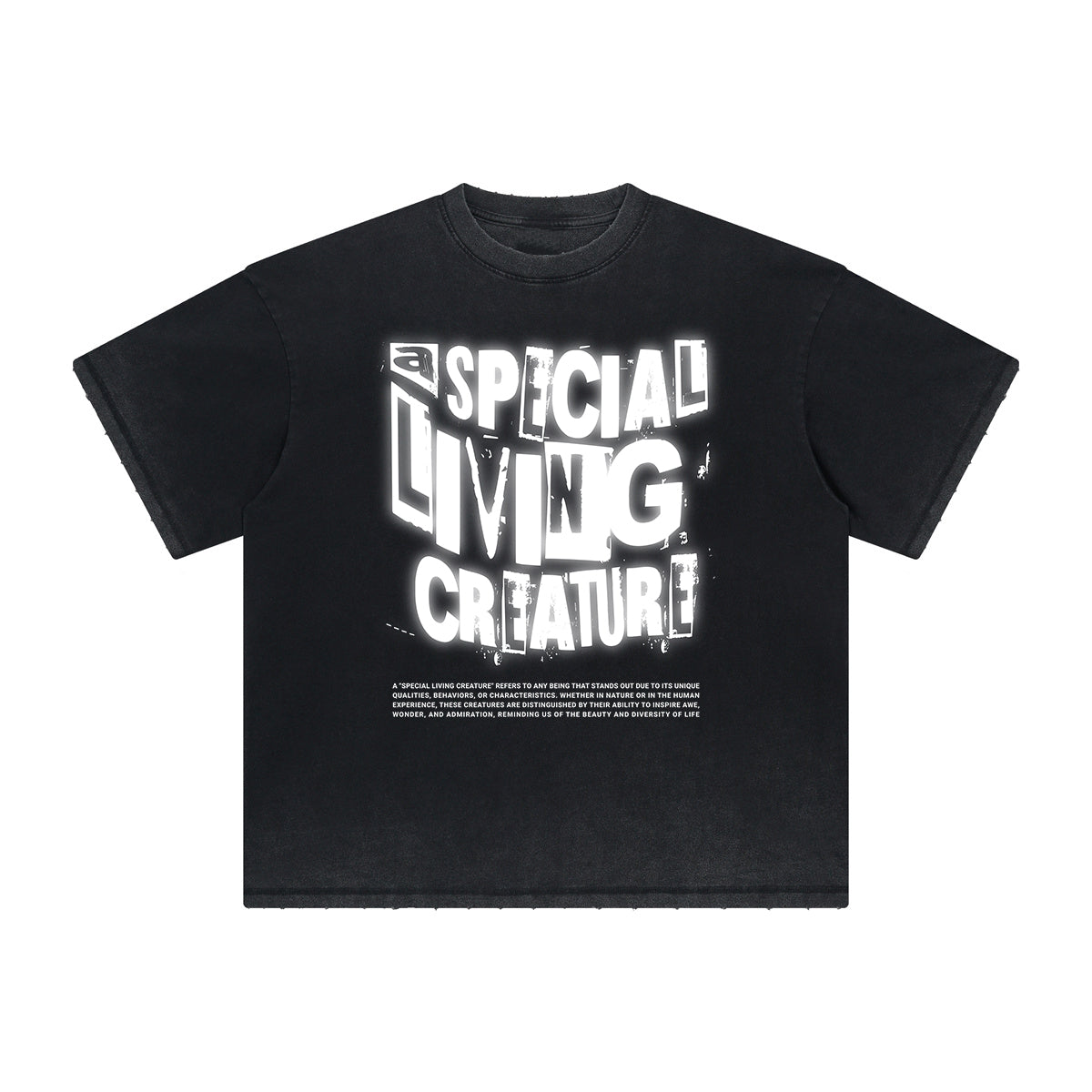 Heavy Fade Bold Typography T-Shirt