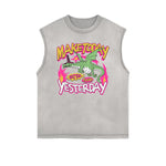 Frayed Edge Bold Typography Tank Top