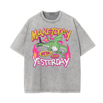 Washed Cotton Graphic Typography T-Shirt