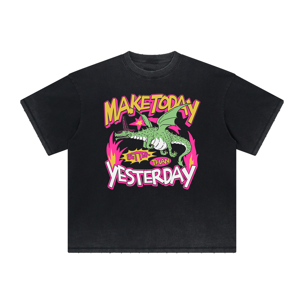 Heavy Fade Bold Typography T-Shirt