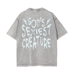 Washed Cotton Graphic Typography T-Shirt