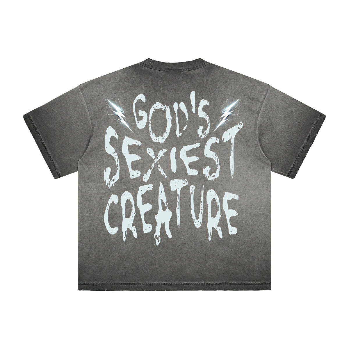 Vintage-Style Frayed Typography Tee
