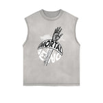Frayed Edge Bold Typography Tank Top