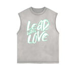 Frayed Edge Bold Typography Tank Top