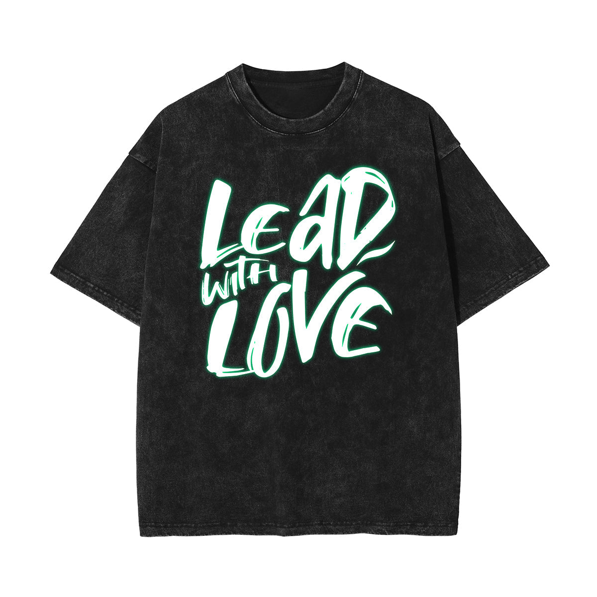 Stone-Washed Bold Typography Crewneck Tee