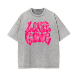 Washed Cotton Graphic Typography T-Shirt