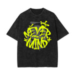 Stone-Washed Bold Typography Crewneck Tee