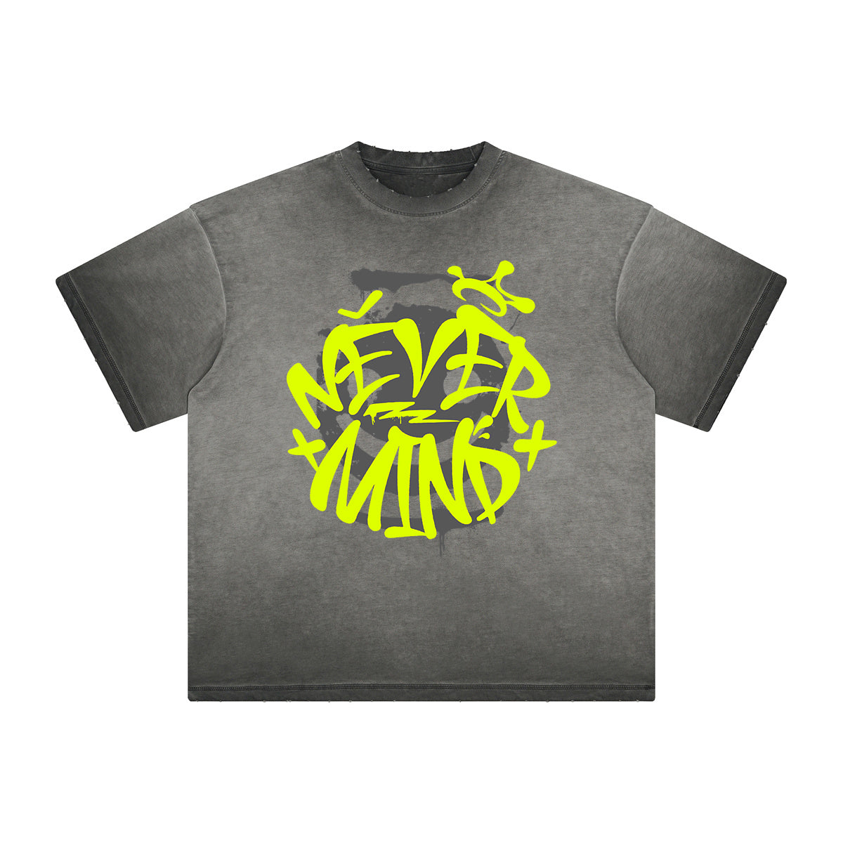 Vintage-Style Frayed Typography Tee