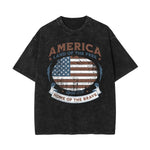 Stone-Washed Bold Typography Crewneck Tee