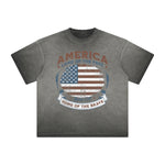 Vintage-Style Frayed Typography Tee