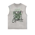 Frayed Edge Bold Typography Tank Top