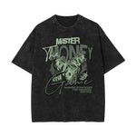 Stone-Washed Bold Typography Crewneck Tee