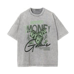 Washed Cotton Graphic Typography T-Shirt