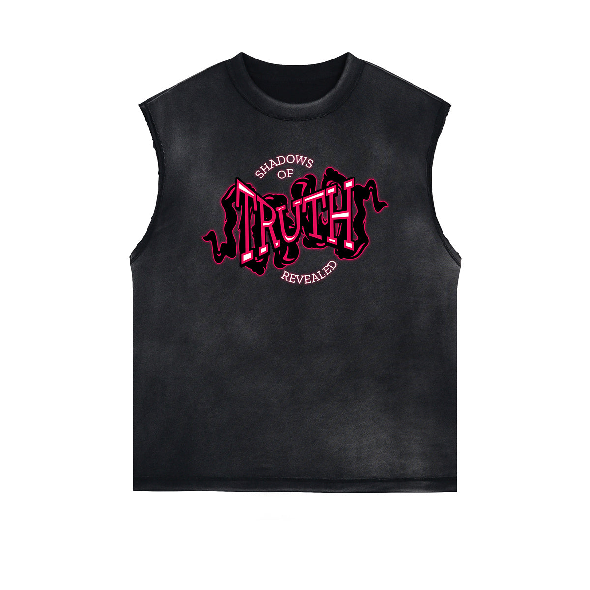 Distressed Bold Typography Sleeveless Tee