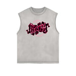 Frayed Edge Bold Typography Tank Top