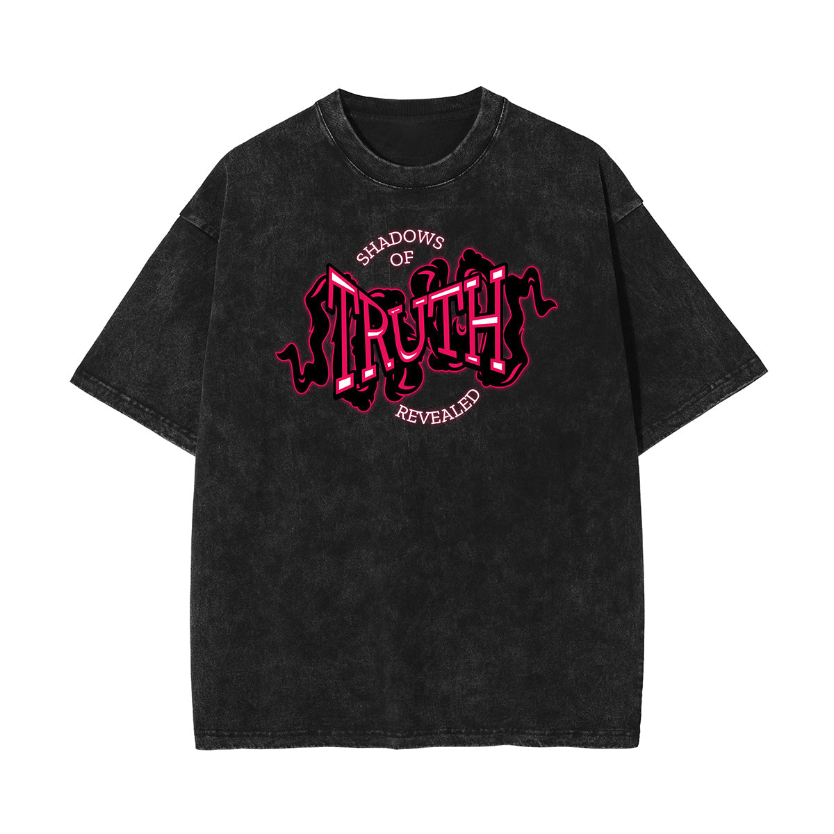 Stone-Washed Bold Typography Crewneck Tee