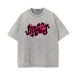 Washed Cotton Graphic Typography T-Shirt