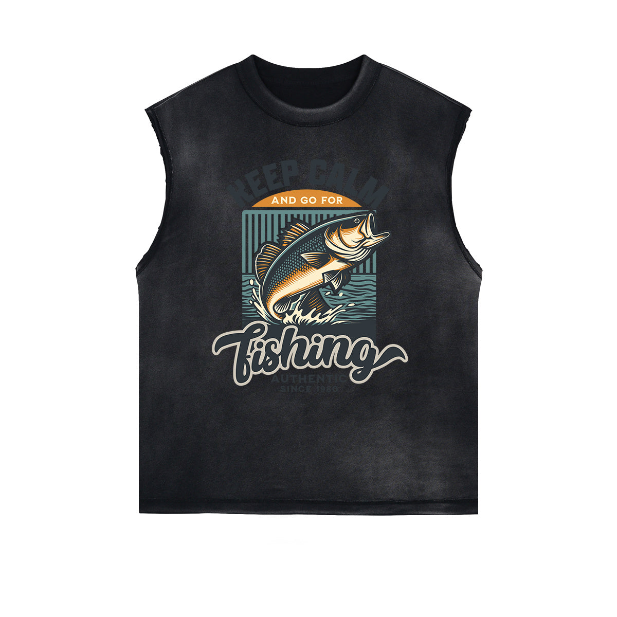Distressed Bold Typography Sleeveless Tee