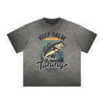 Vintage-Style Frayed Typography Tee