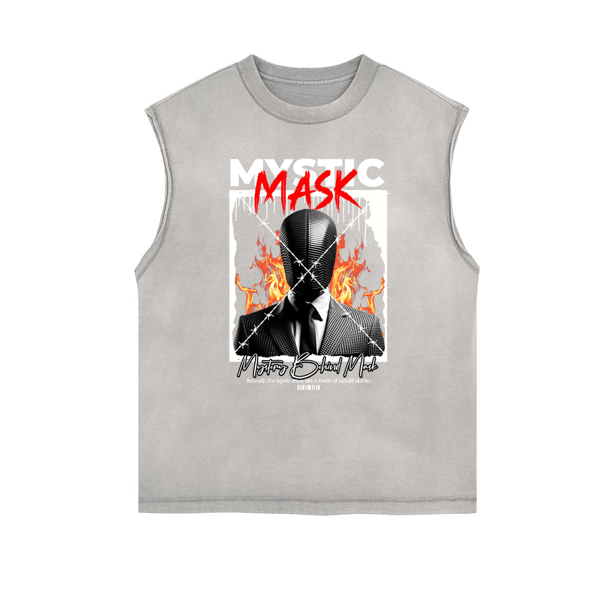 Frayed Edge Mystery Mask Graphic Tank Top