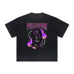 Vintage Frayed Mystery Mask Pattern Tee