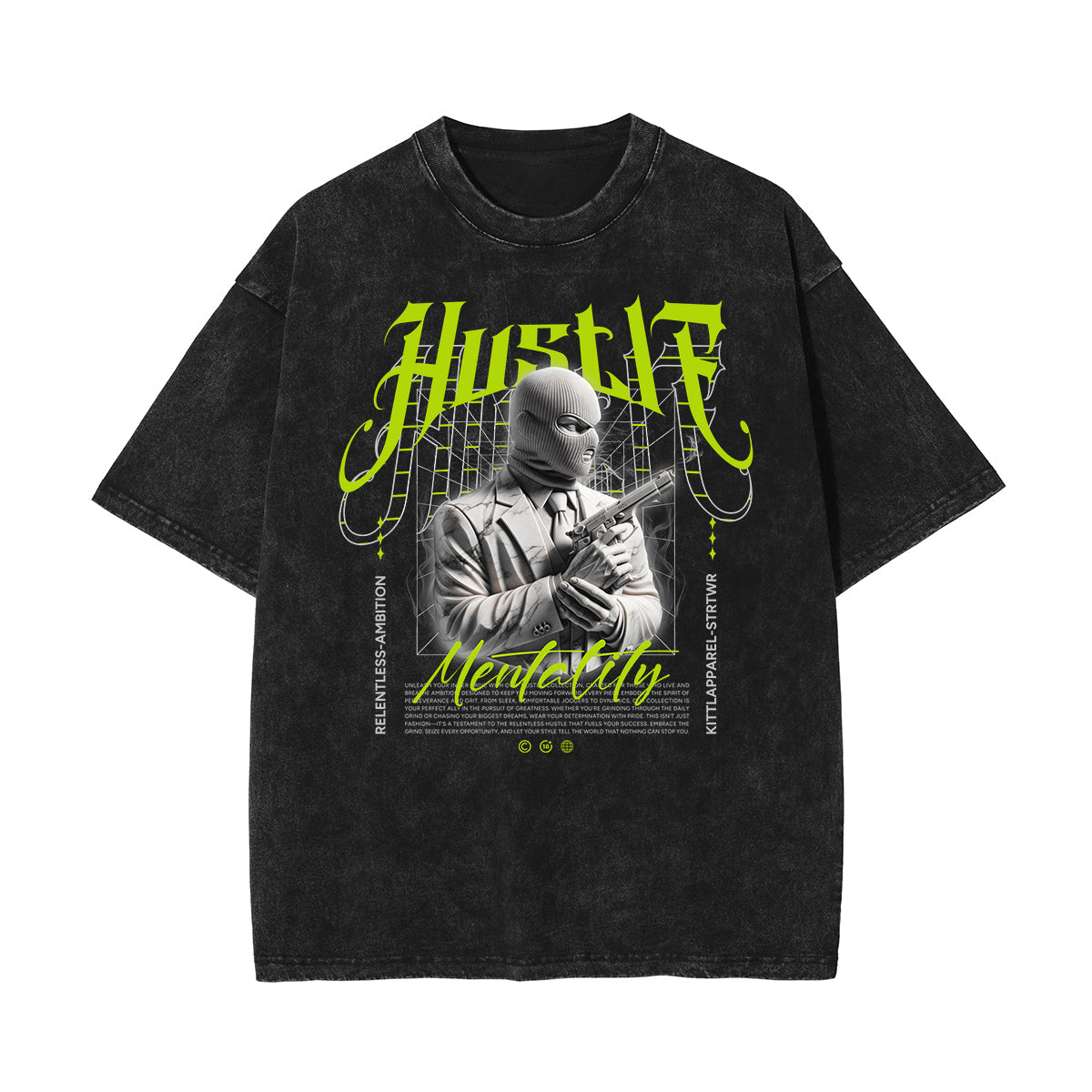 Stone Wash Mystery Mask Graphic T-Shirt