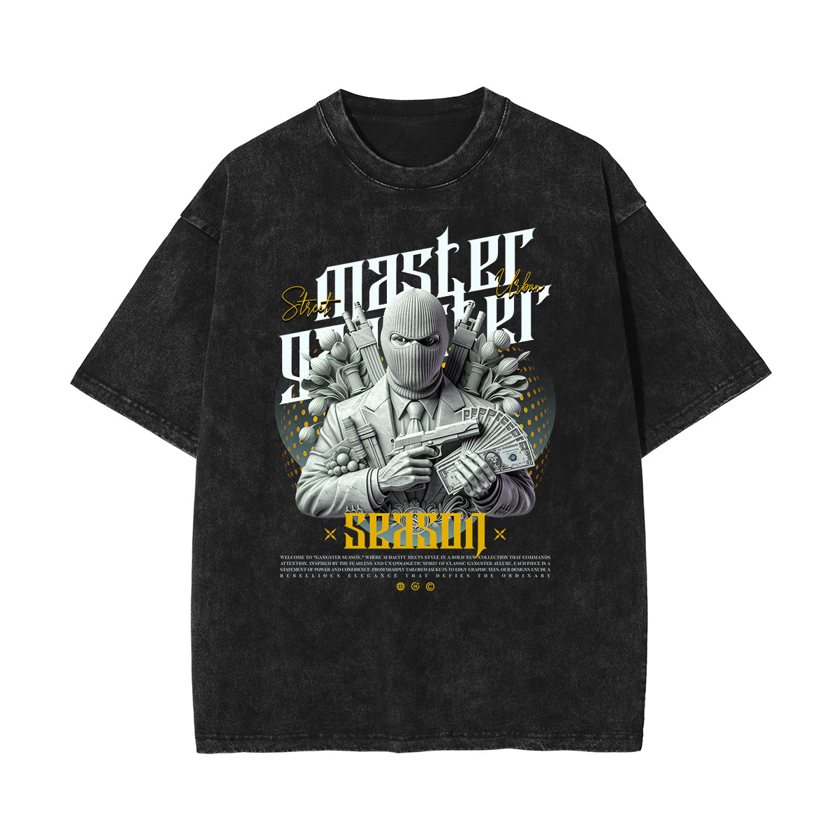 Stone Wash Mystery Mask Graphic T-Shirt