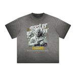 Heavy Faded Mystery Mask Graphic T Shirt