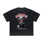 Vintage Frayed Mystery Mask Pattern Tee