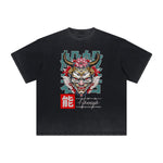 Vintage Frayed Mystery Mask Pattern Tee