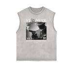 Frayed Edge Mystery Mask Graphic Tank Top