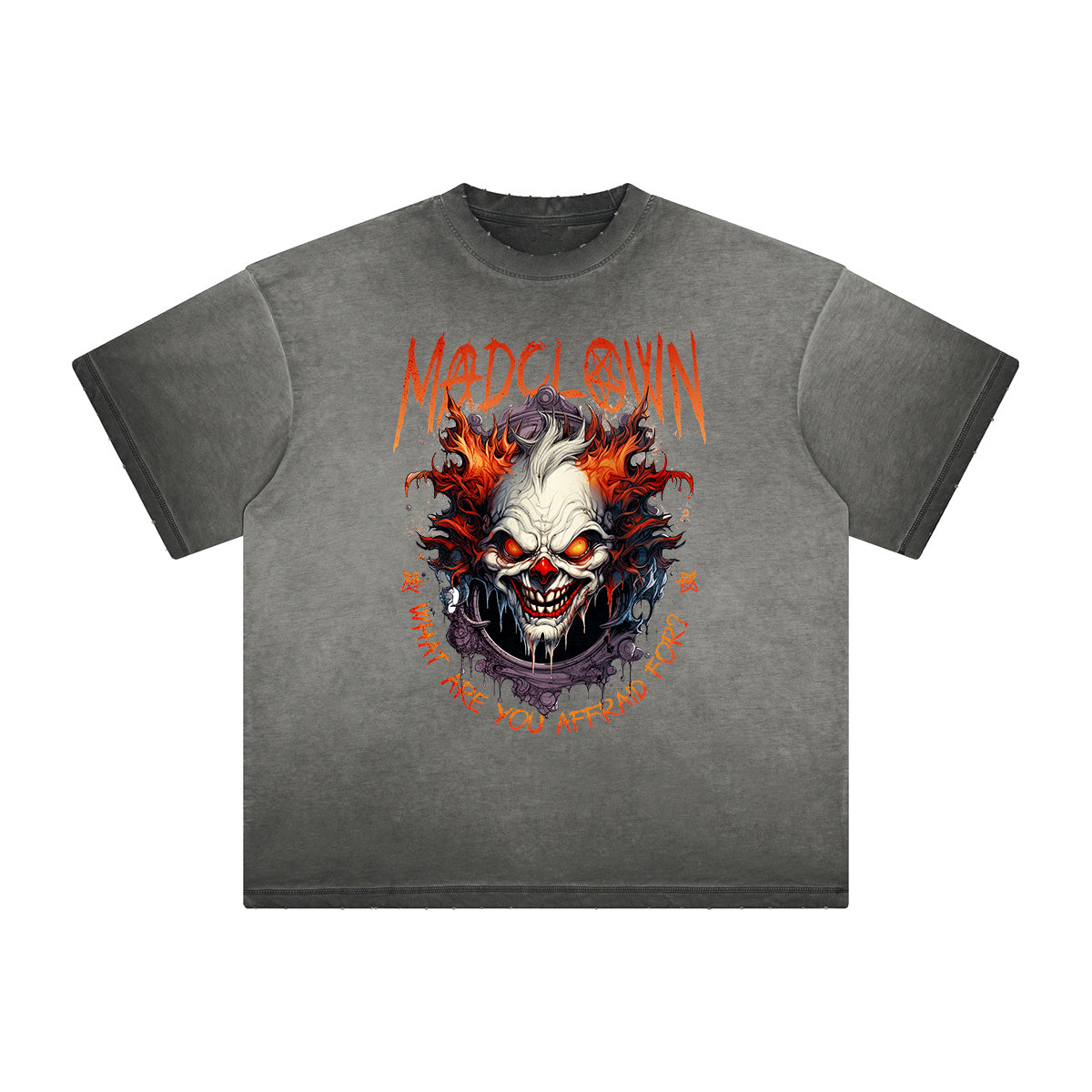 Heavy Faded Mystery Mask Graphic T Shirt