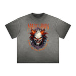 Heavy Faded Mystery Mask Graphic T Shirt