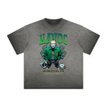 Heavy Faded Mystery Mask Graphic T Shirt