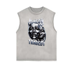 Frayed Edge Mystery Mask Graphic Tank Top